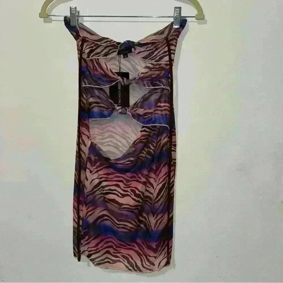 CITY ON LOCK COVERUP SET-OMBRE ZEBRA PRINT XS - Picture 3 of 7